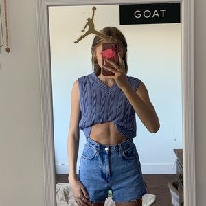 purple knitted sweater vest